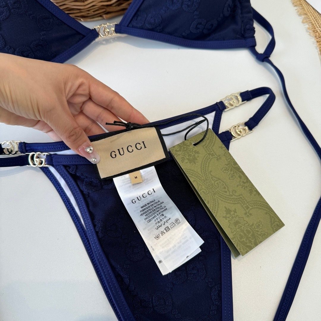 Gucci GG Monogram Bikini Set Navy
