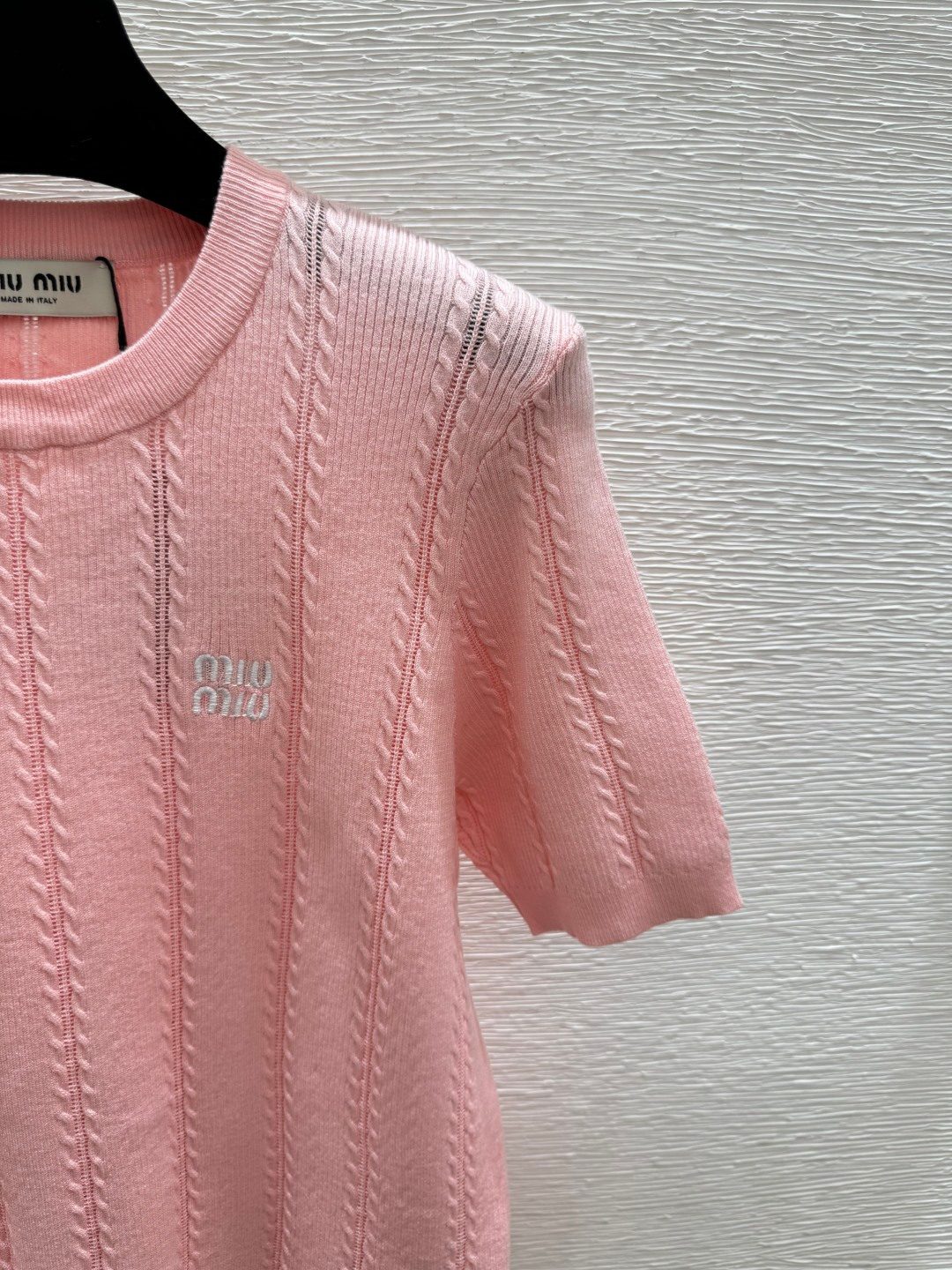 Miu Miu Cable Knit Crewneck Sweater