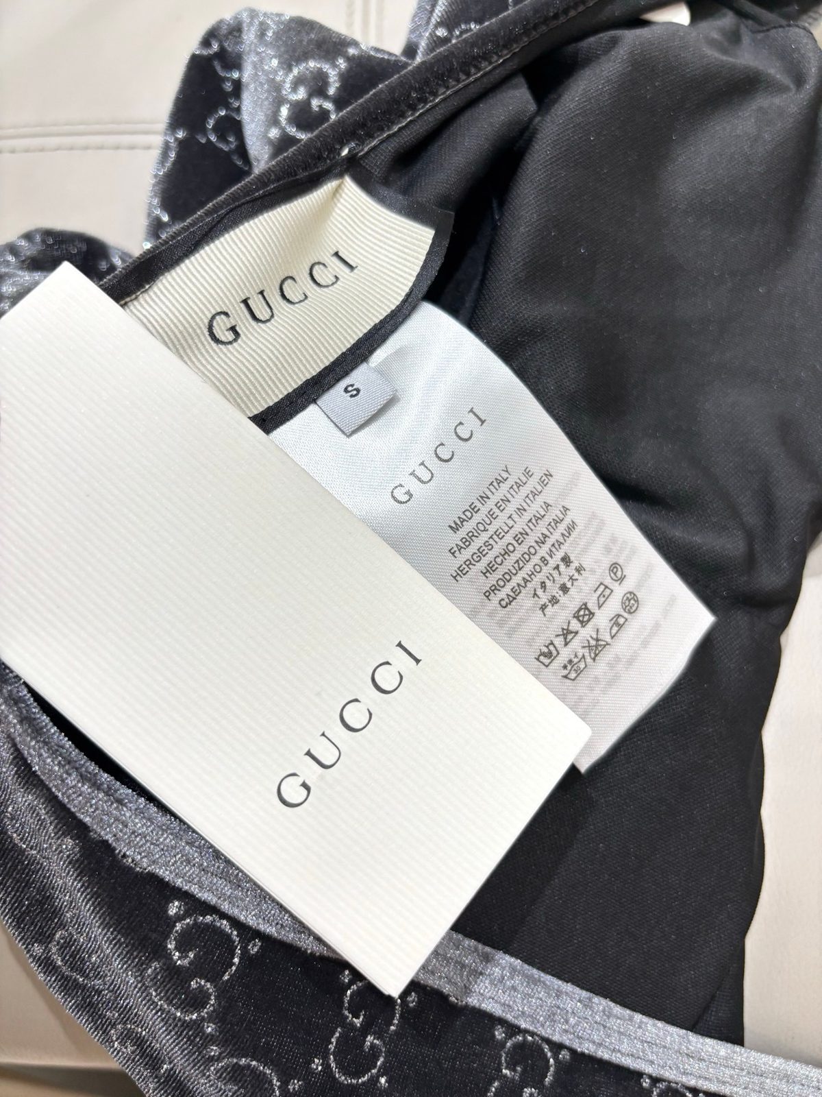 Gucci GG Monogram Silk Bra Top