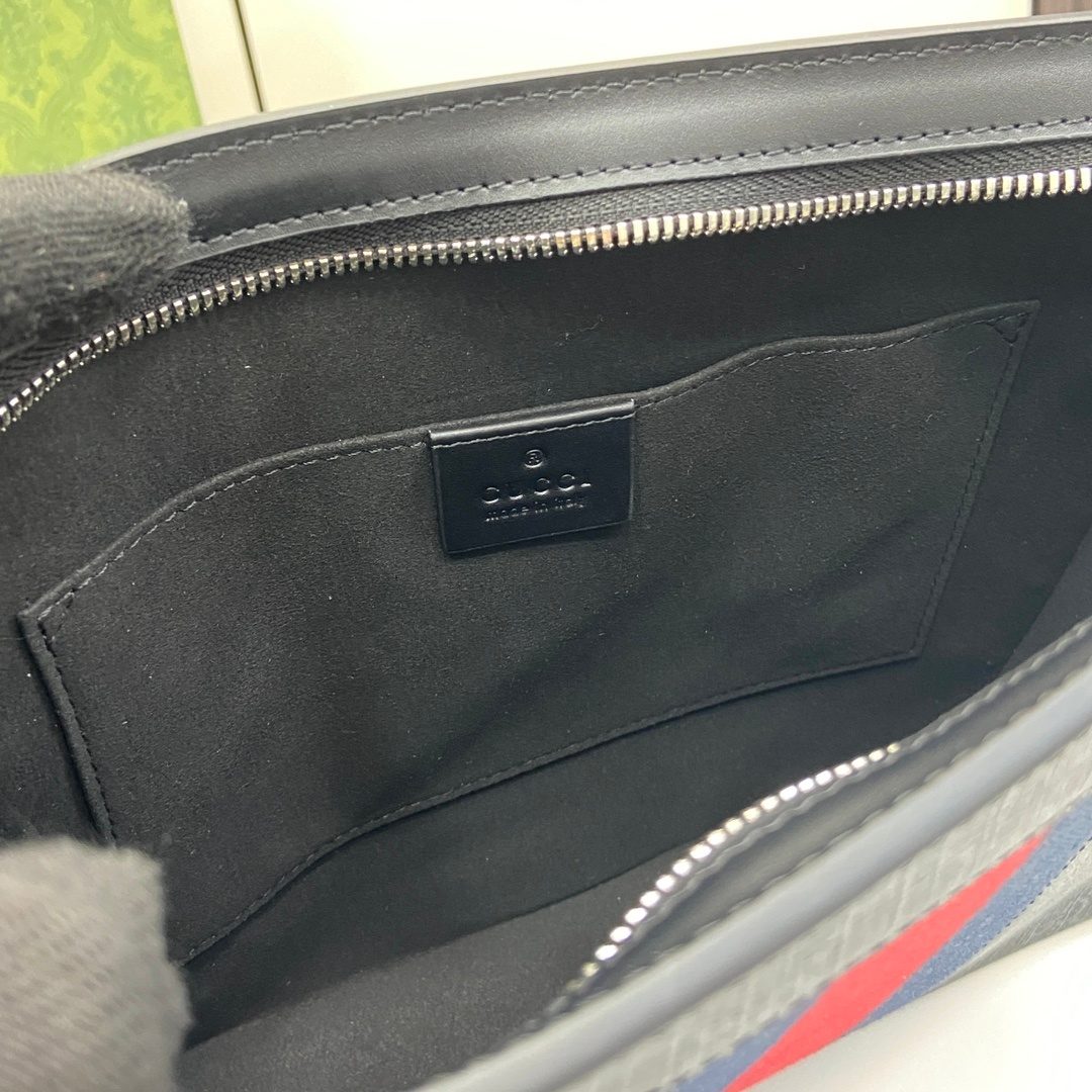 Gucci GG Supreme Canvas Web Clutch Bag