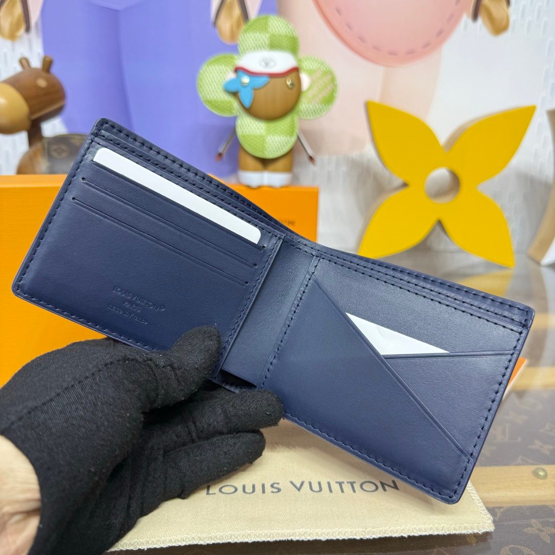 Louis Vuitton Monogram Bifold Wallet Navy