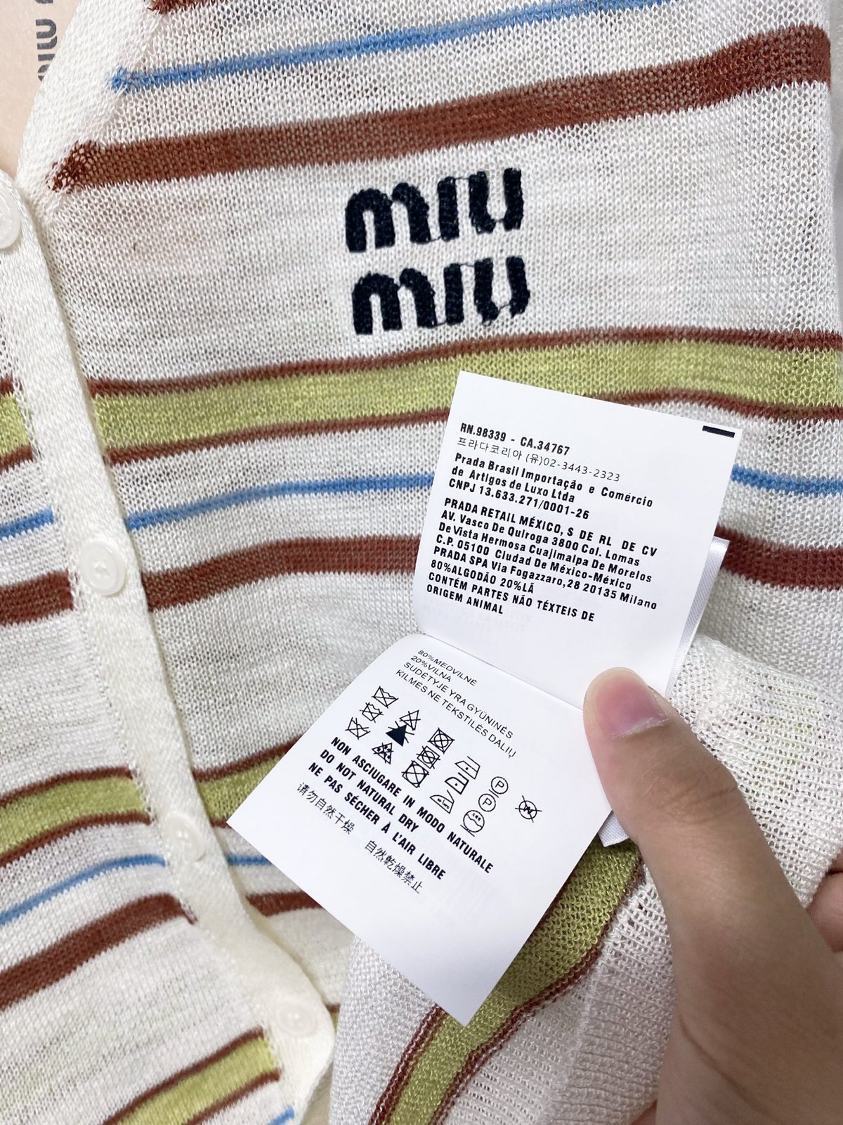Miu Miu Striped Knit Sleeveless Vest