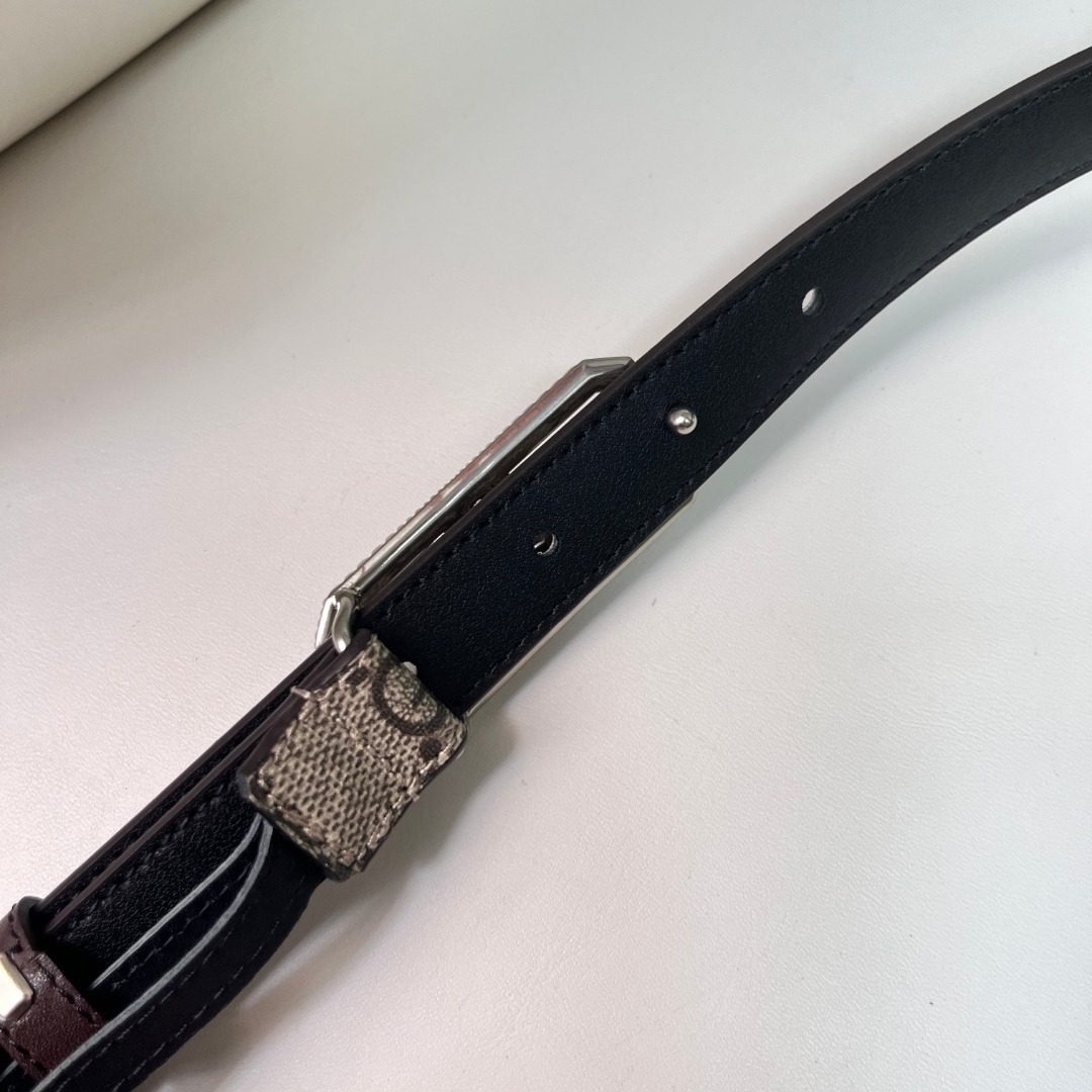Gucci GG Monogram Canvas Leather Belt