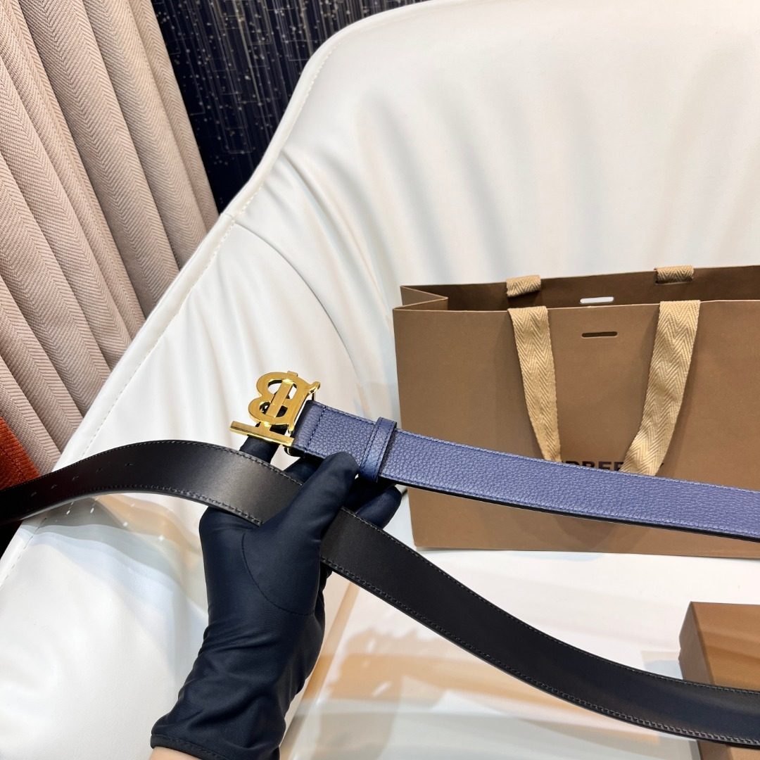 Luxury Gold Buckle Reversible Leather Belt