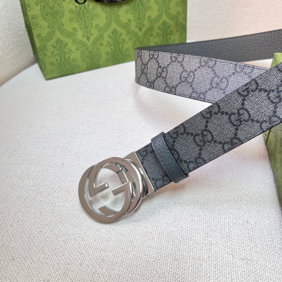 Gucci GG Monogram Canvas Belt with Interlocking G Buckle