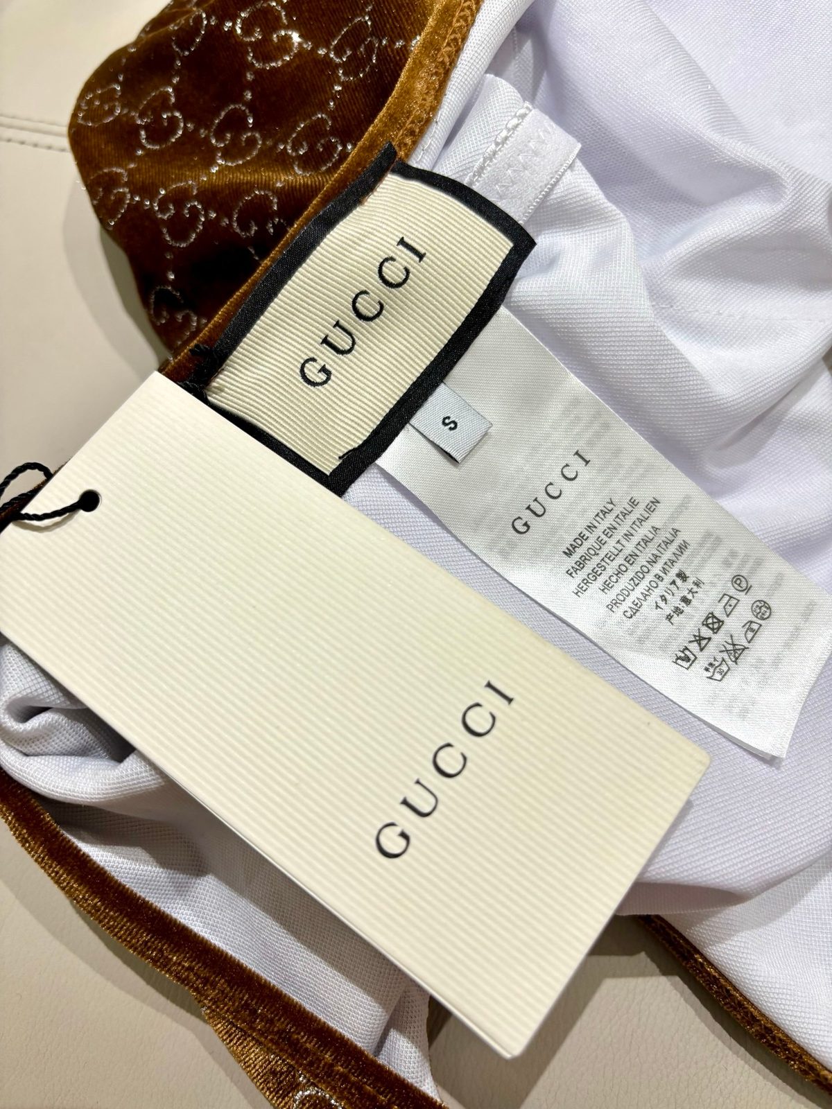 Gucci GG Monogram Velvet Shoulder Bag