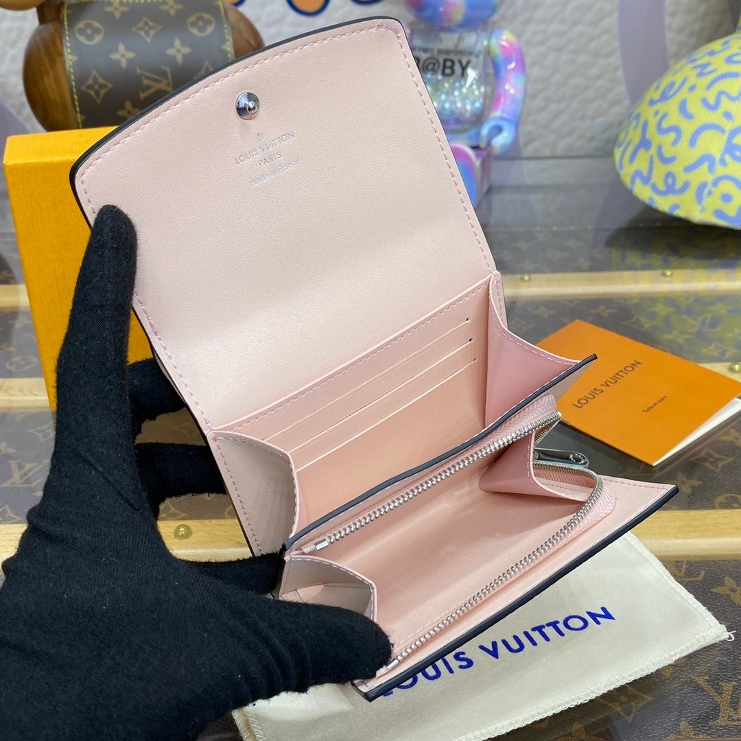 Louis Vuitton Pink Leather Compact Wallet
