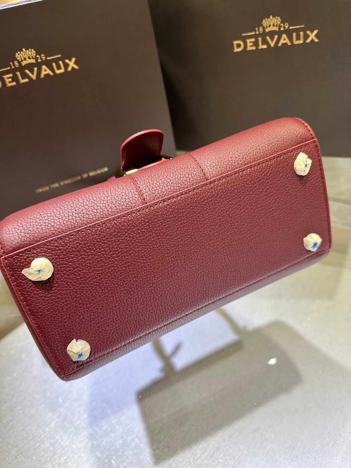 Delvaux Brillant Burgundy Leather Handbag