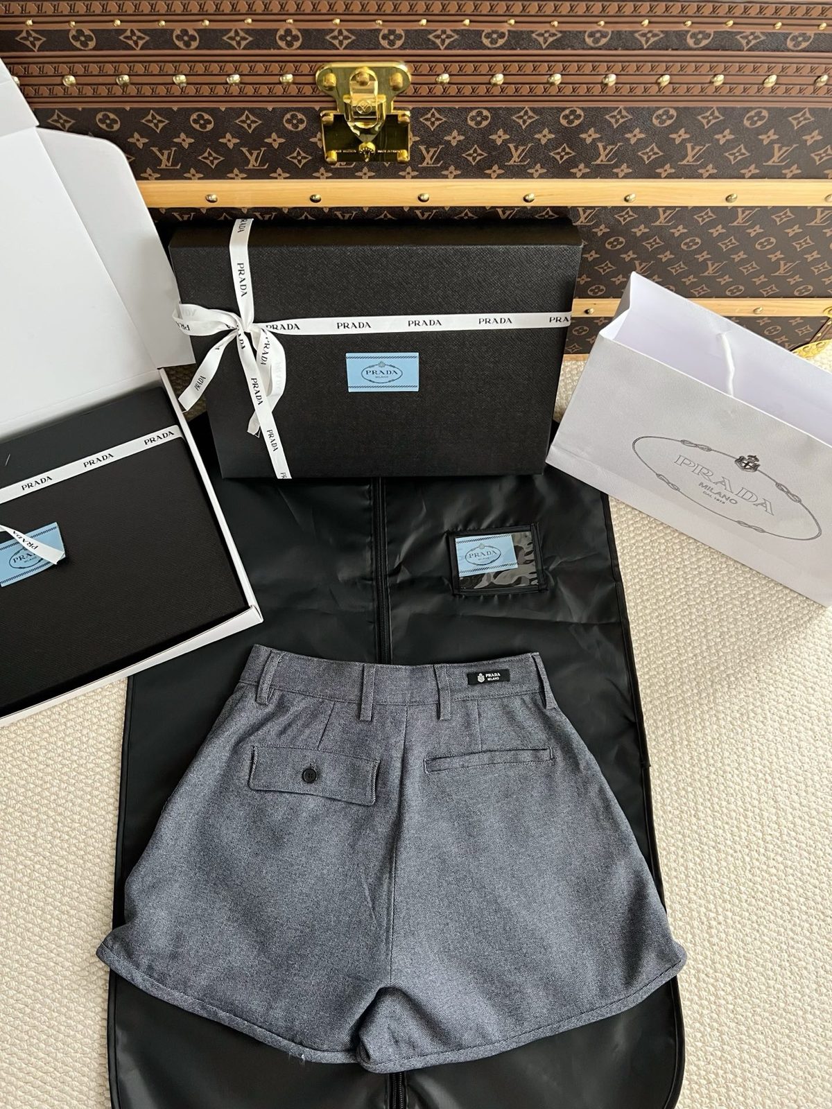 Prada Milano Gray Wool Shorts