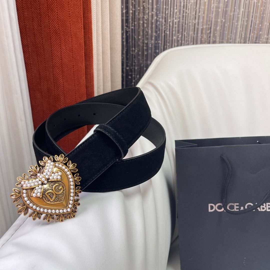 Dolce & Gabbana Sacred Heart Velvet Belt