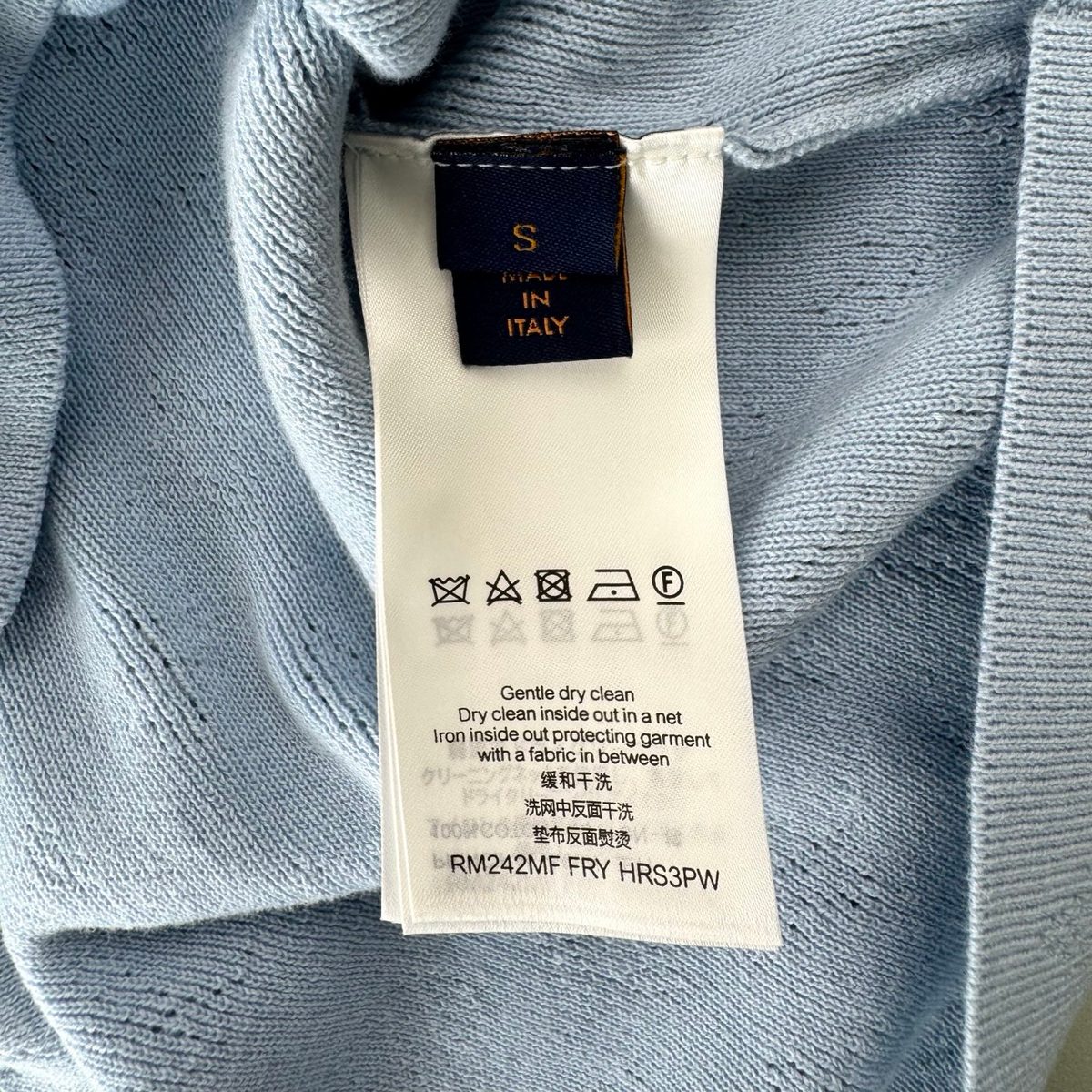 1V Knit Polo Shirt Light Blue