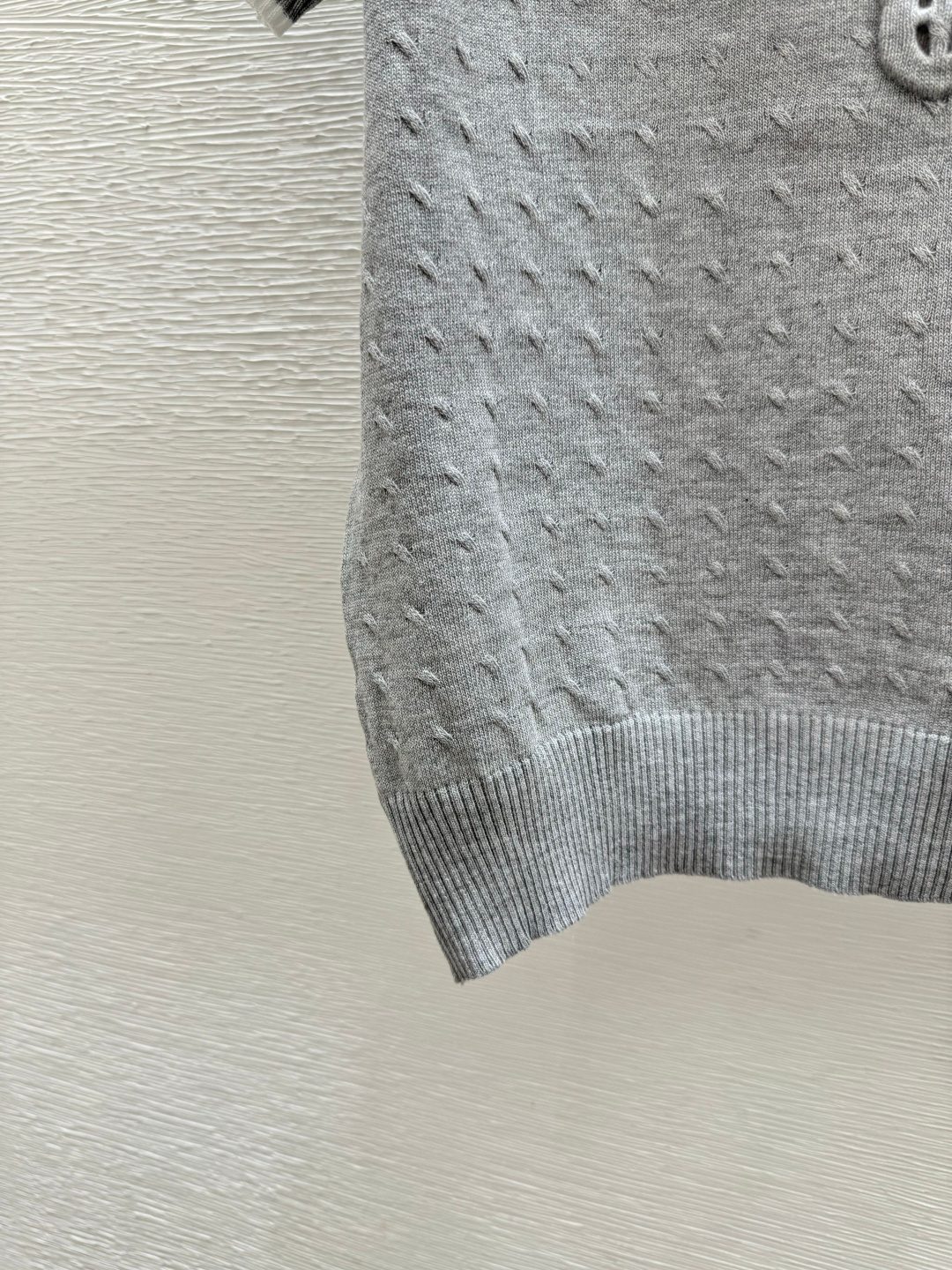 Grey Cable Knit Crewneck Sweater