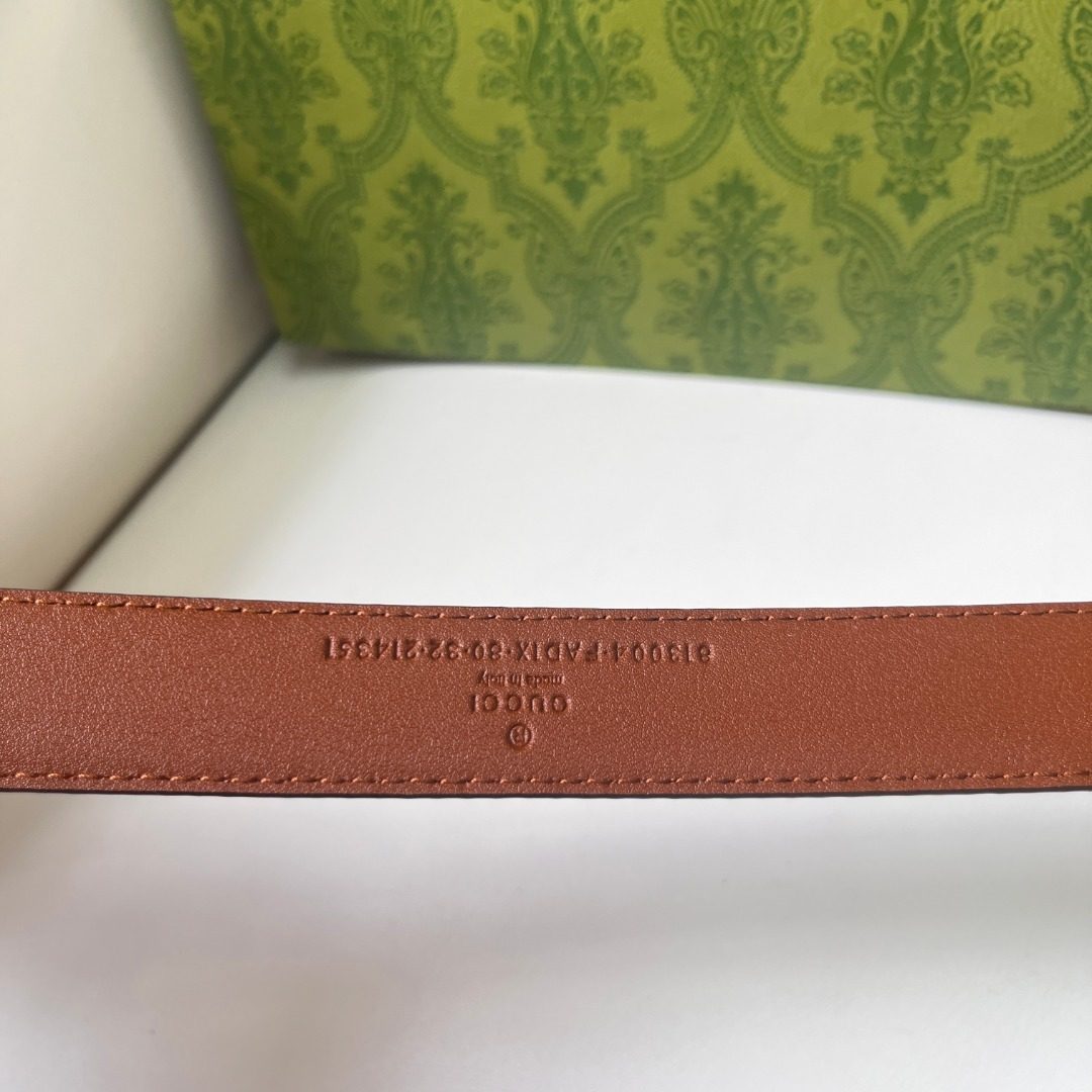 Gucci GG Monogram Leather Belt