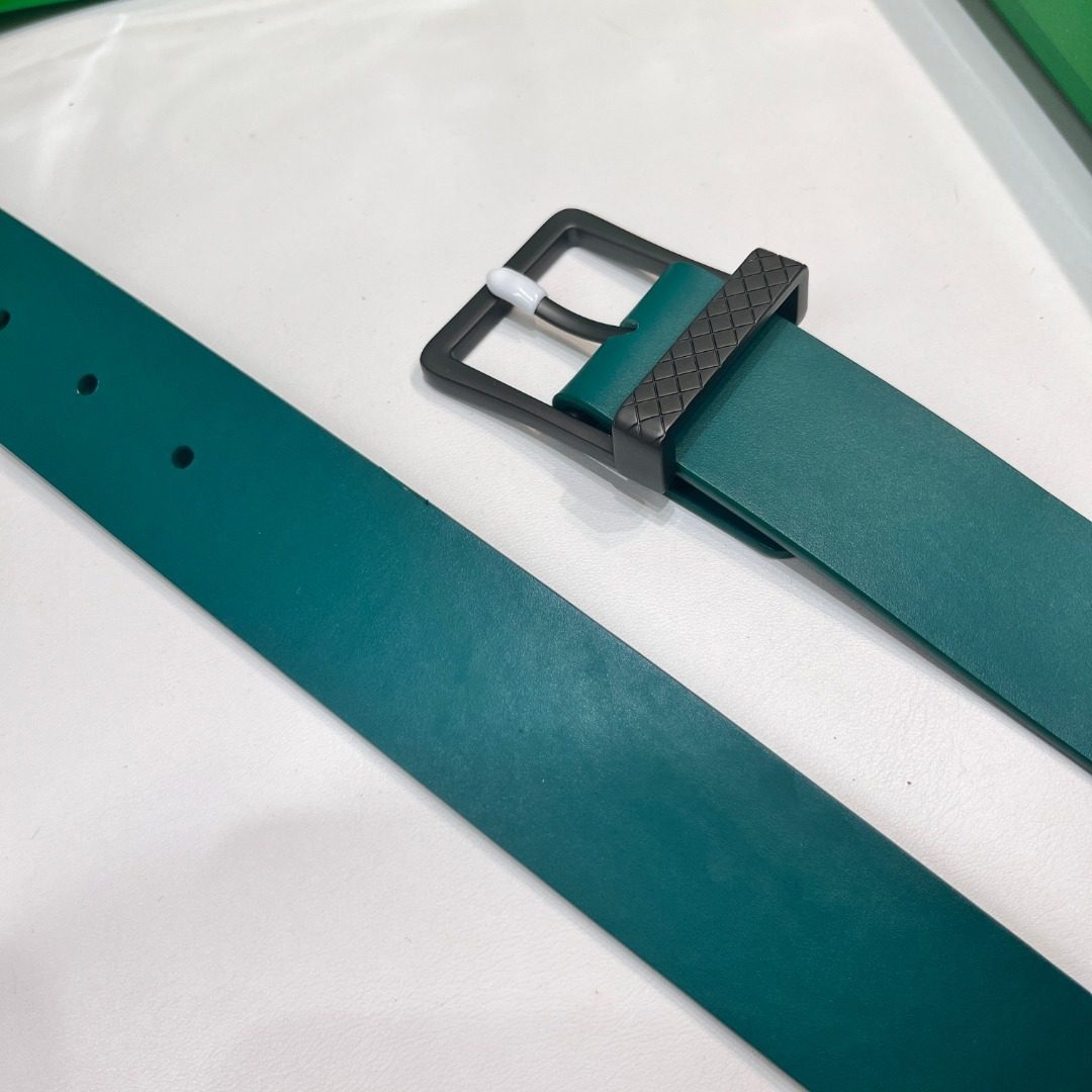 Bottega Veneta Intrecciato Leather Belt Teal