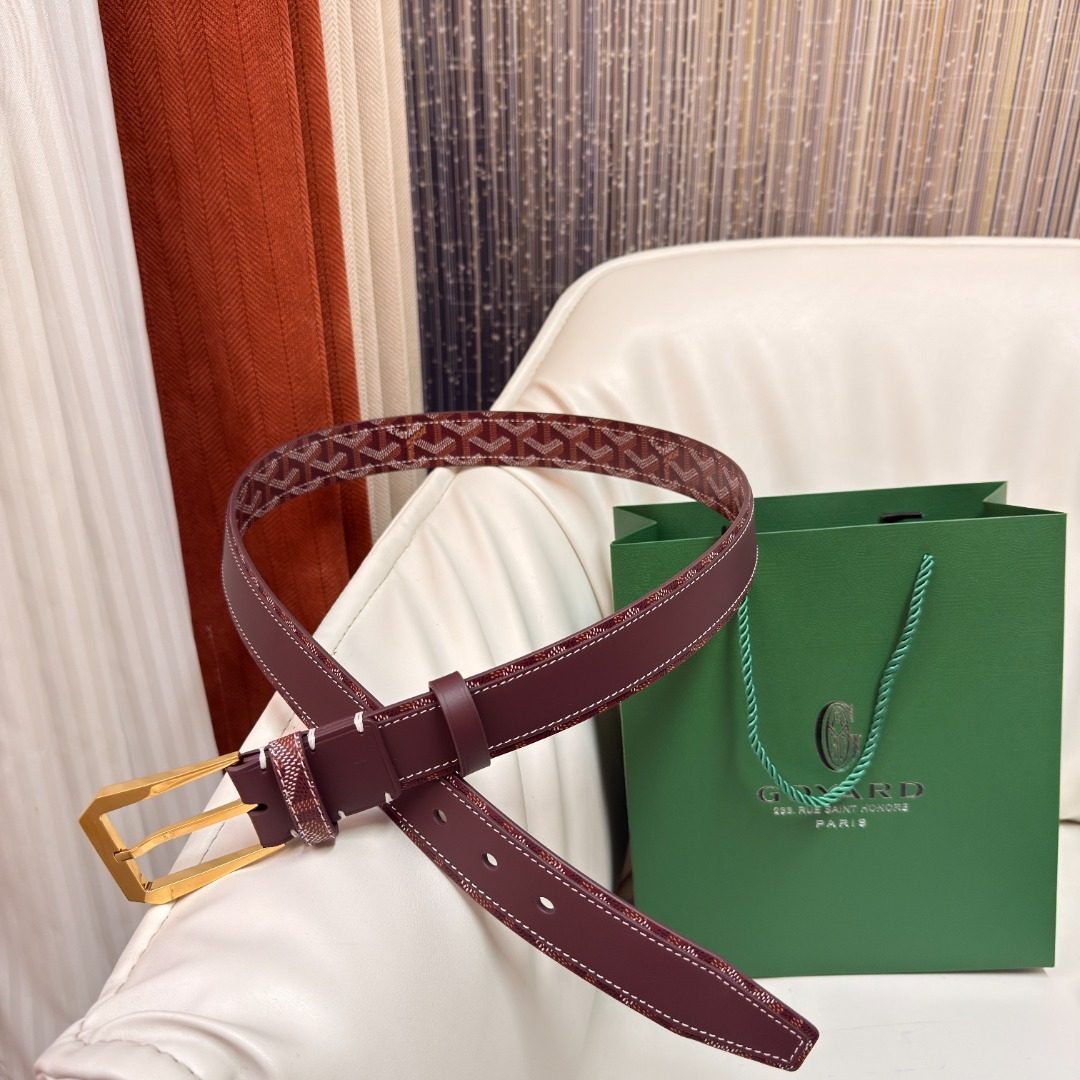 Gucci GG Monogram Leather Belt Burgundy