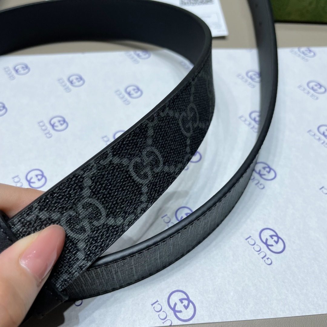 Gucci GG Canvas Monogram Belt with Double G Buckle