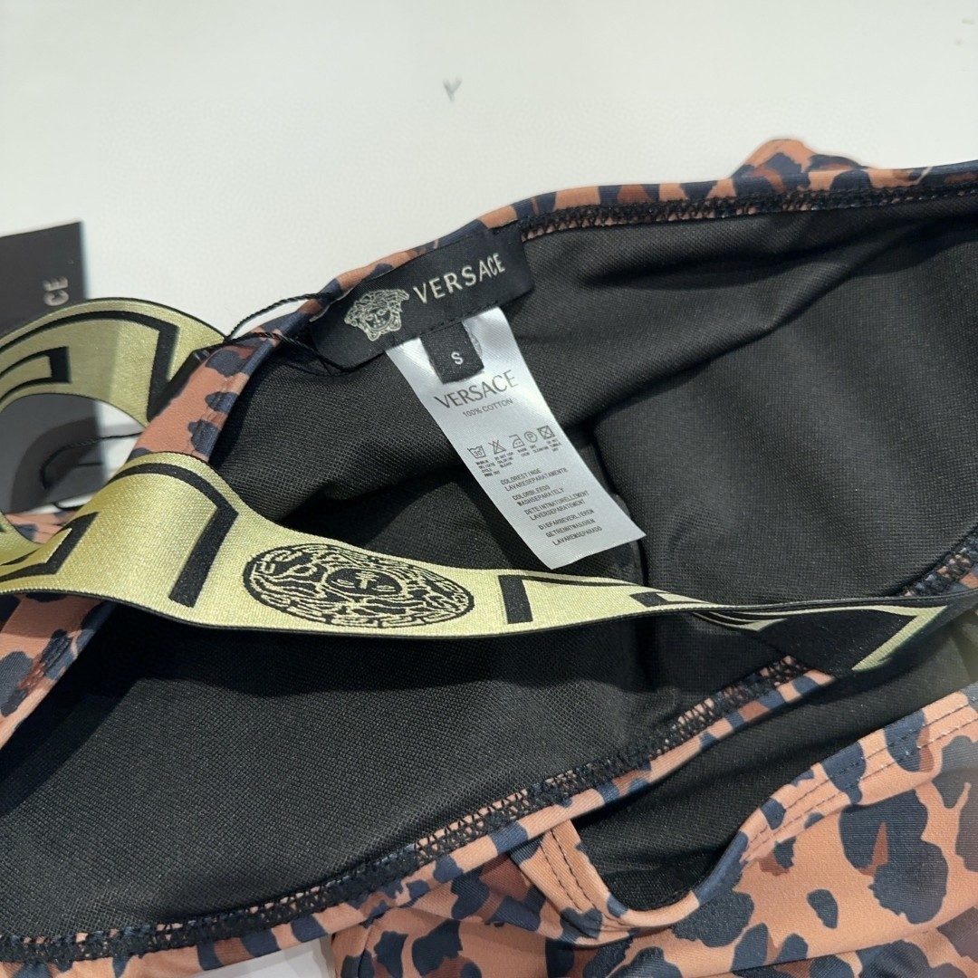 Versace Leopard Print Swim Briefs