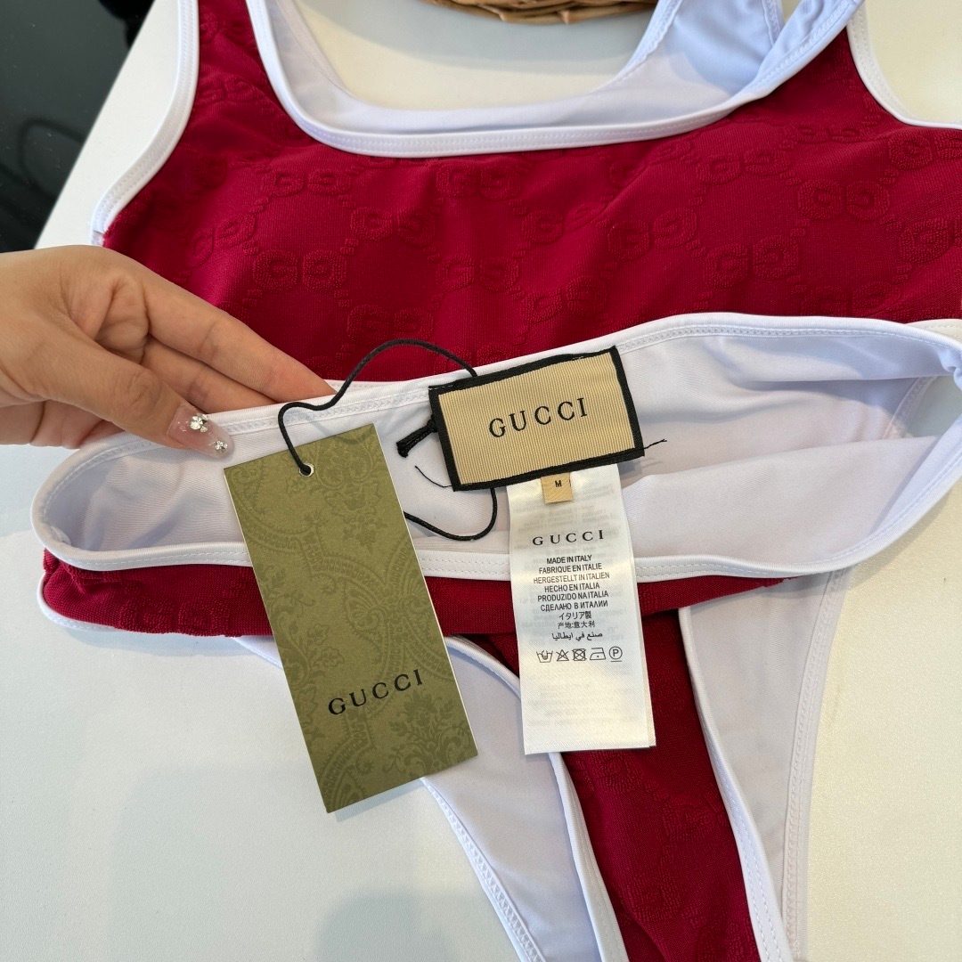Gucci GG Monogram Red Swim Brief