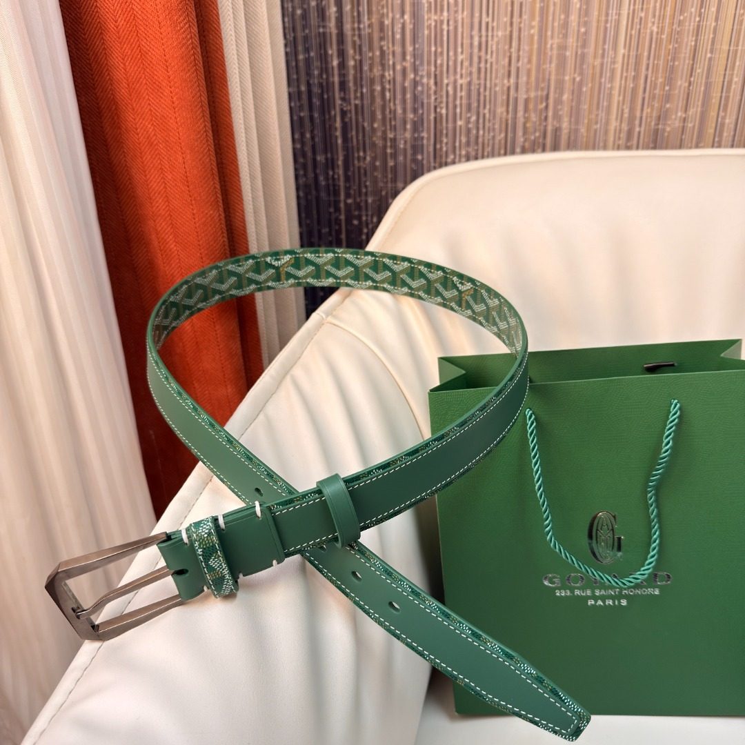 Gucci GG Monogram Green Leather Belt