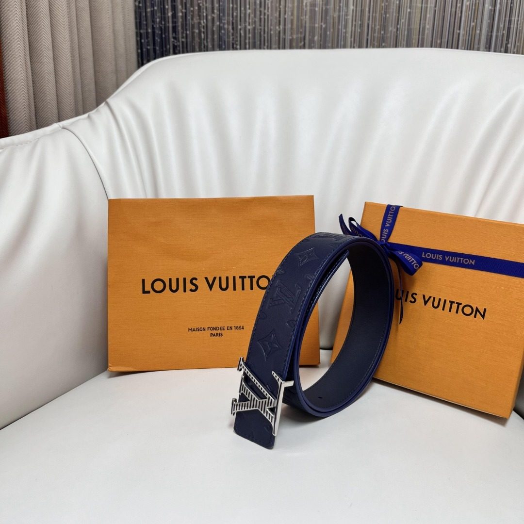 Louis Vuitton Epi Leather Belt Navy