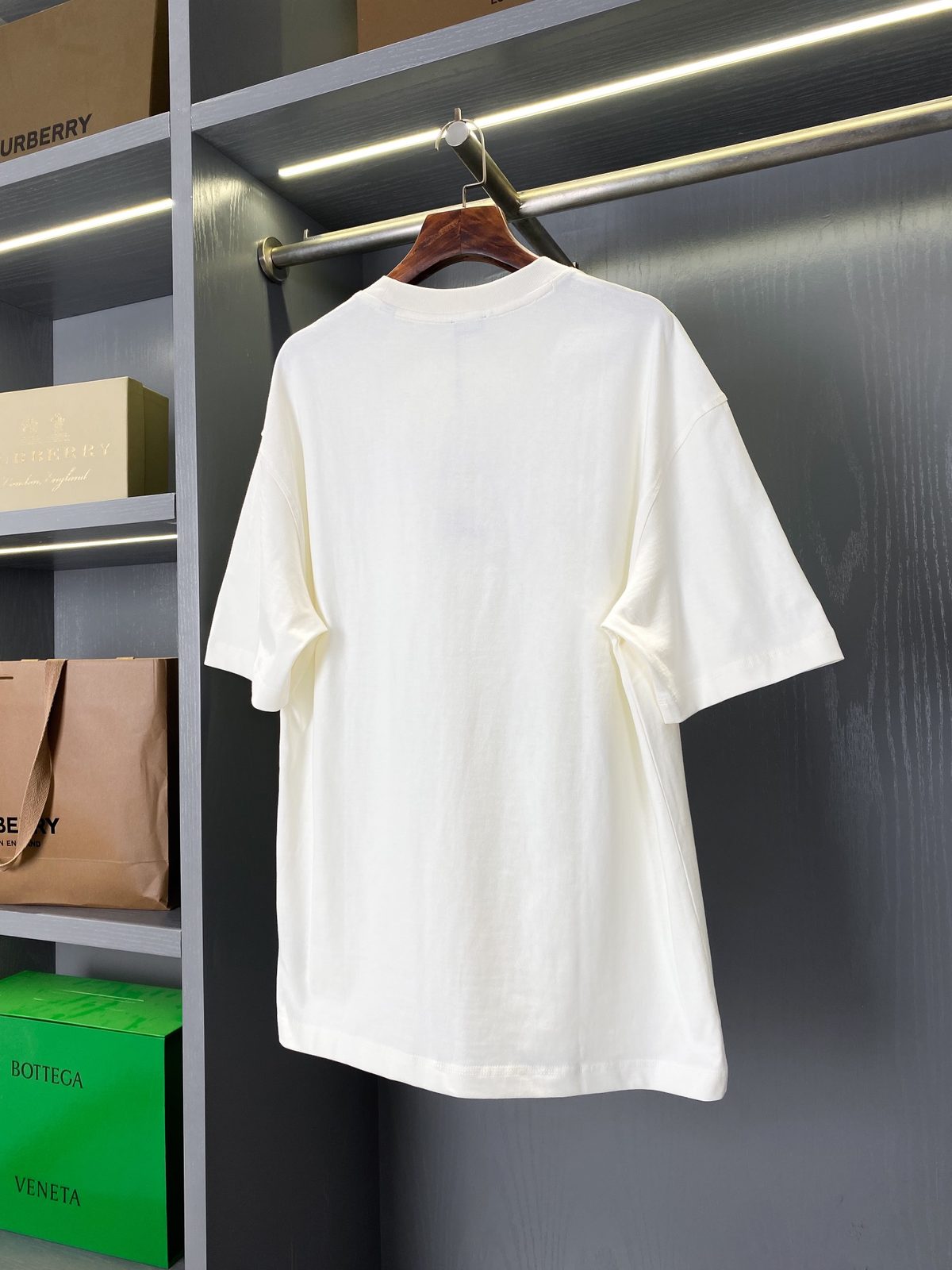 Burberry Monogram Embroidered Cream T-Shirt