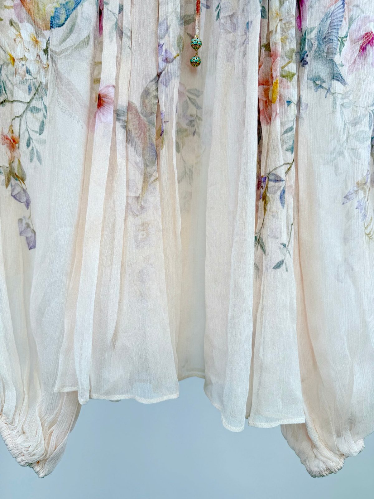 Floral Print Silk Chiffon Scarf