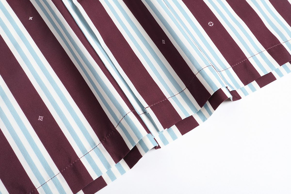 Striped Linen Shirt with Embroidered Details