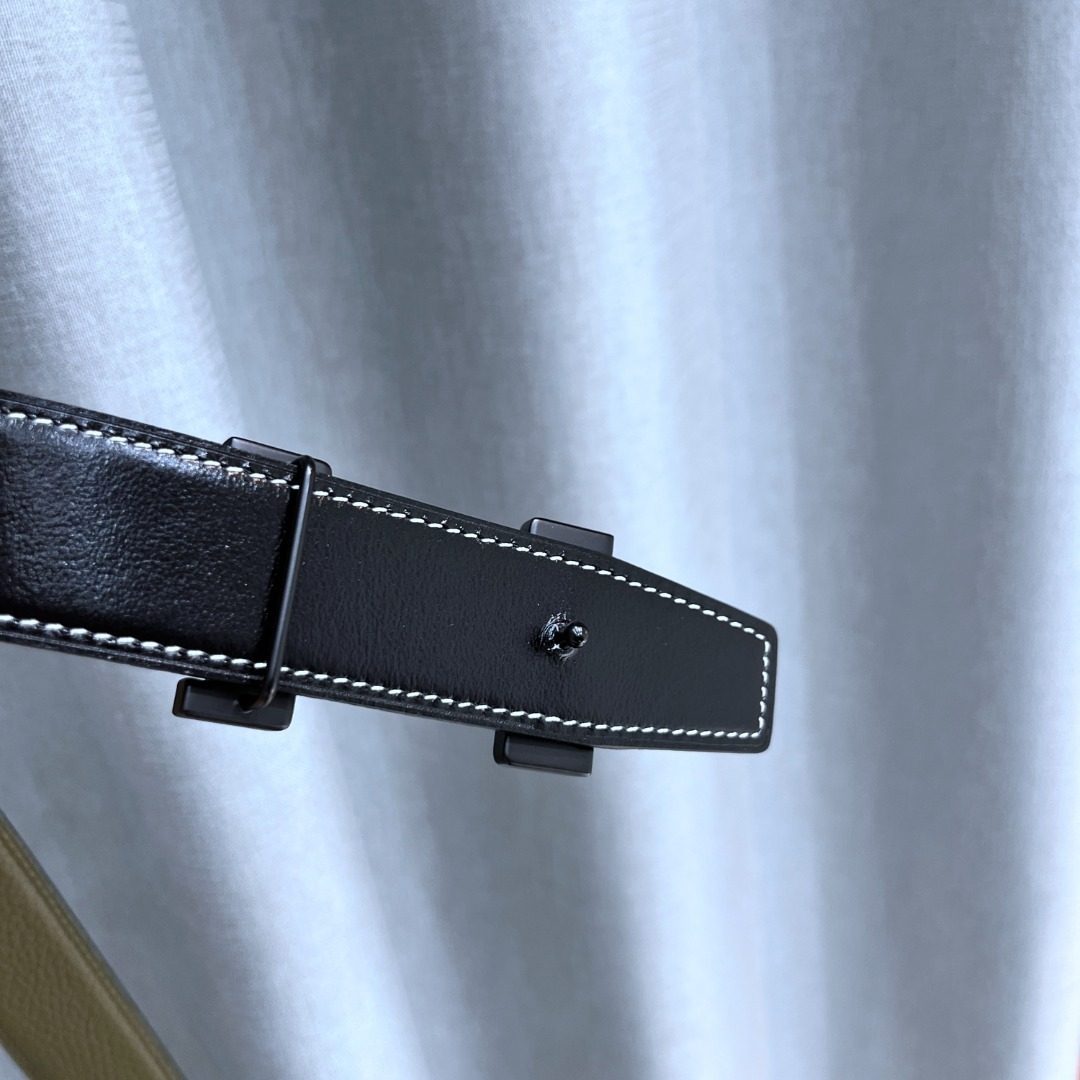 Hermès Leather Belt with Silver Hardware