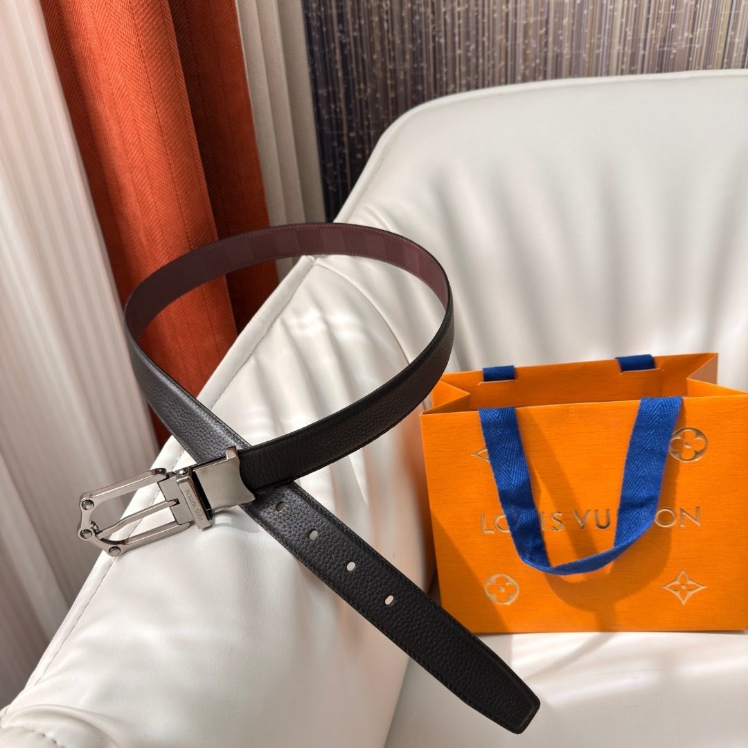 Louis Vuitton Damier Ebène Leather Belt