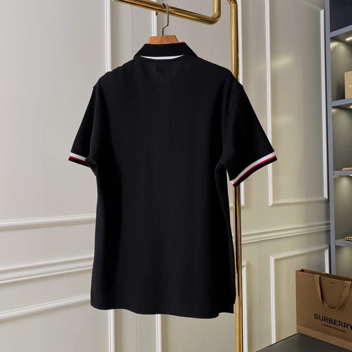 Burberry Striped Collar Polo Shirt