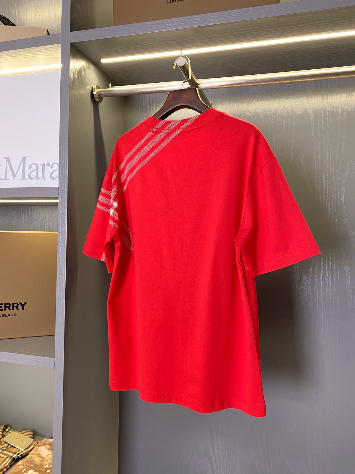 Burberry Striped Check Crewneck T-Shirt