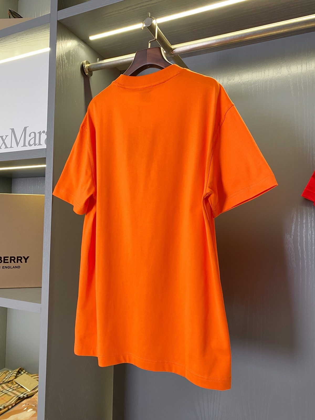 Burberry Orange Graphic Crewneck T-Shirt