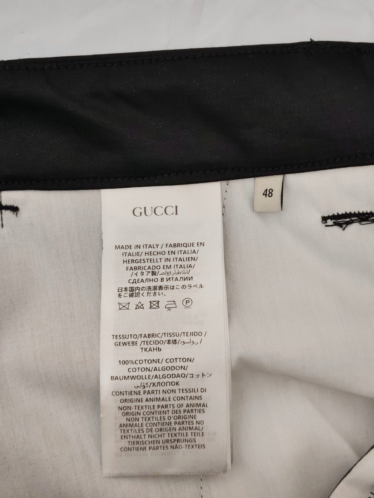 Gucci Black Cotton Trousers Size Item
