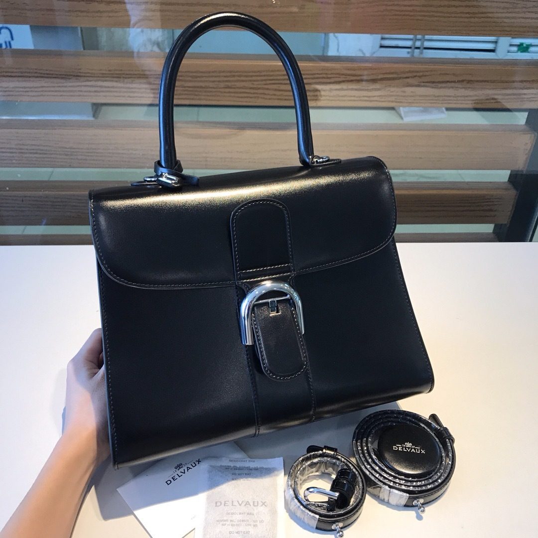 Delvaux Brillant Black Leather Handbag