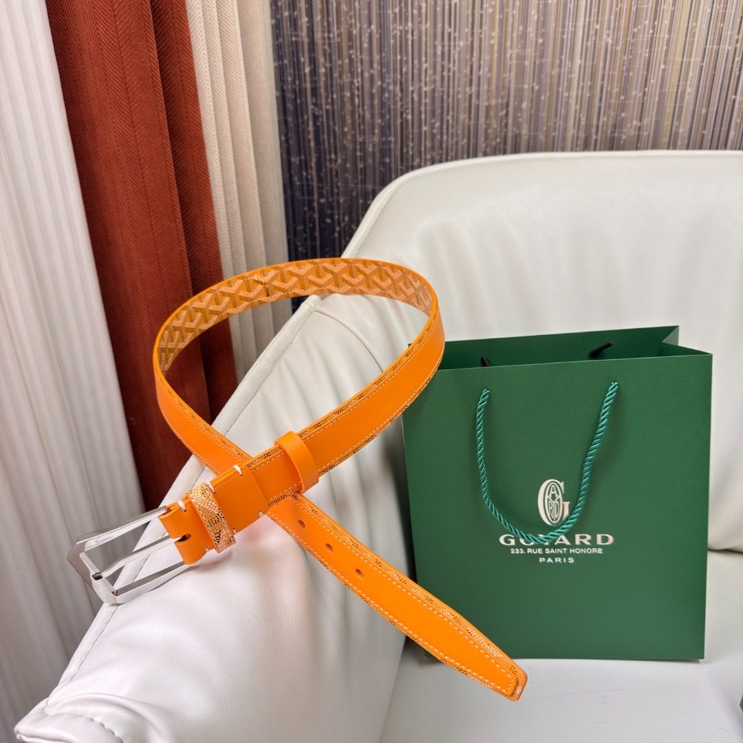 Guyard Orange Crocodile Leather Belt