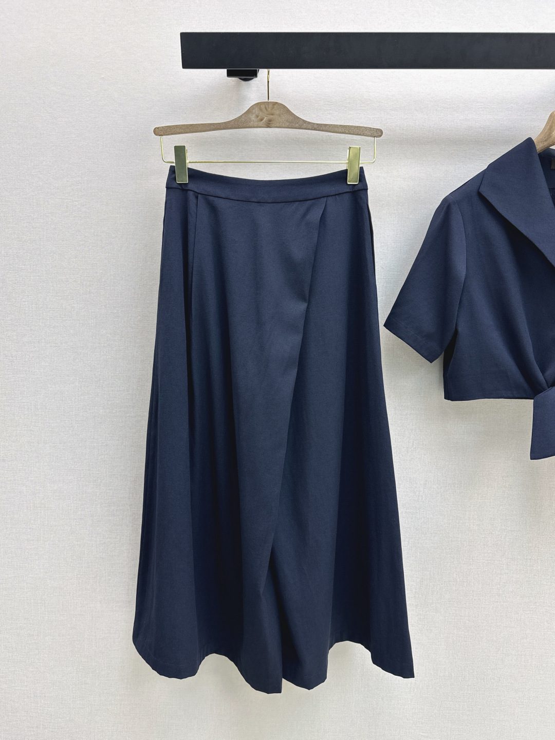 Navy Two-Piece Tie-Front Skirt Set