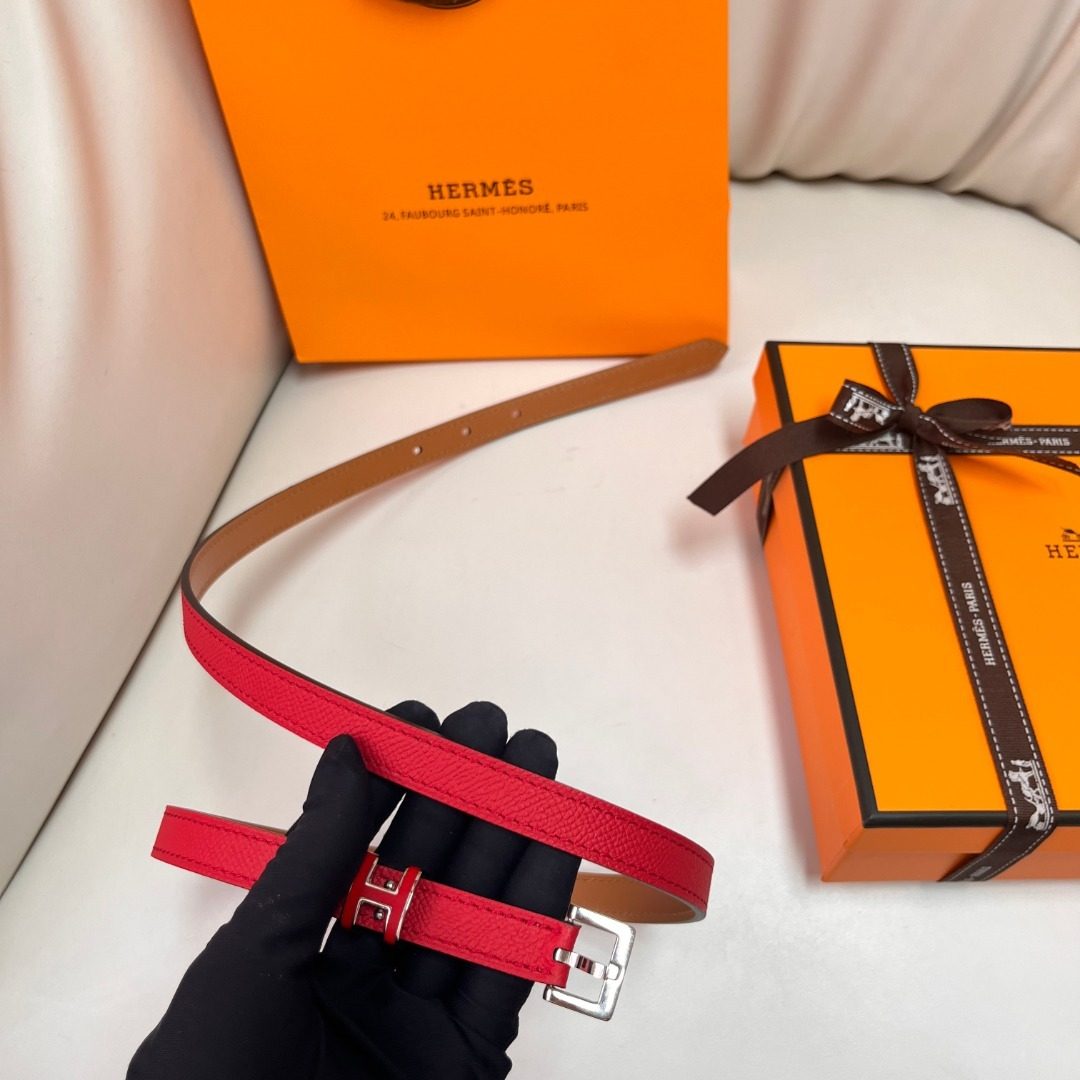 Hermès Reversible Leather Belt Red