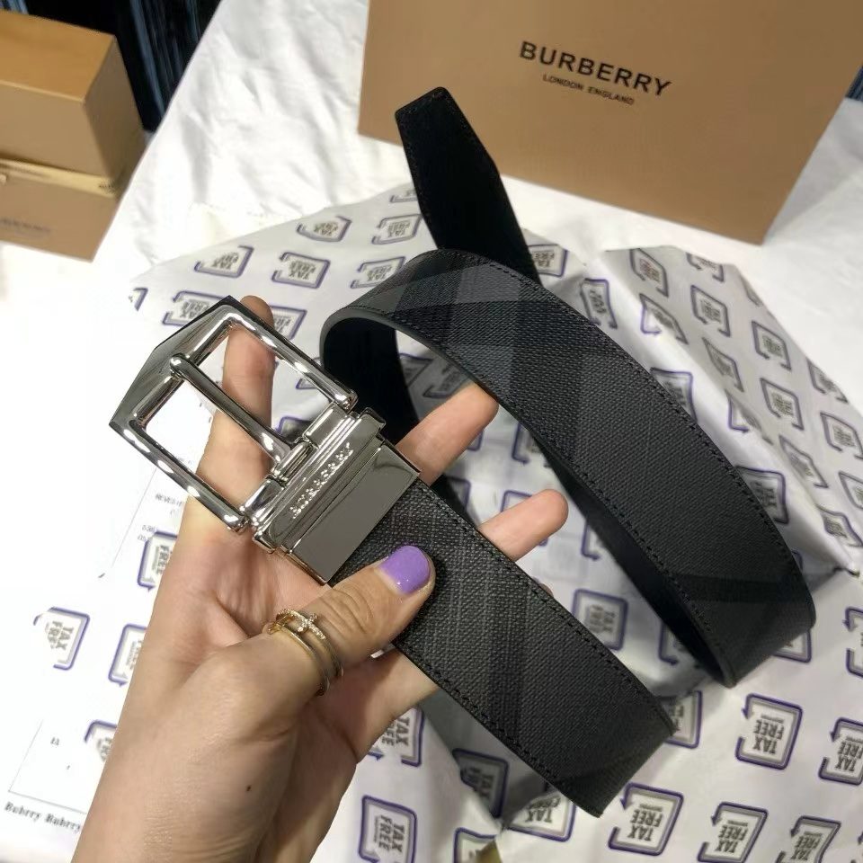 Burberry Monogram Canvas Leather Belt