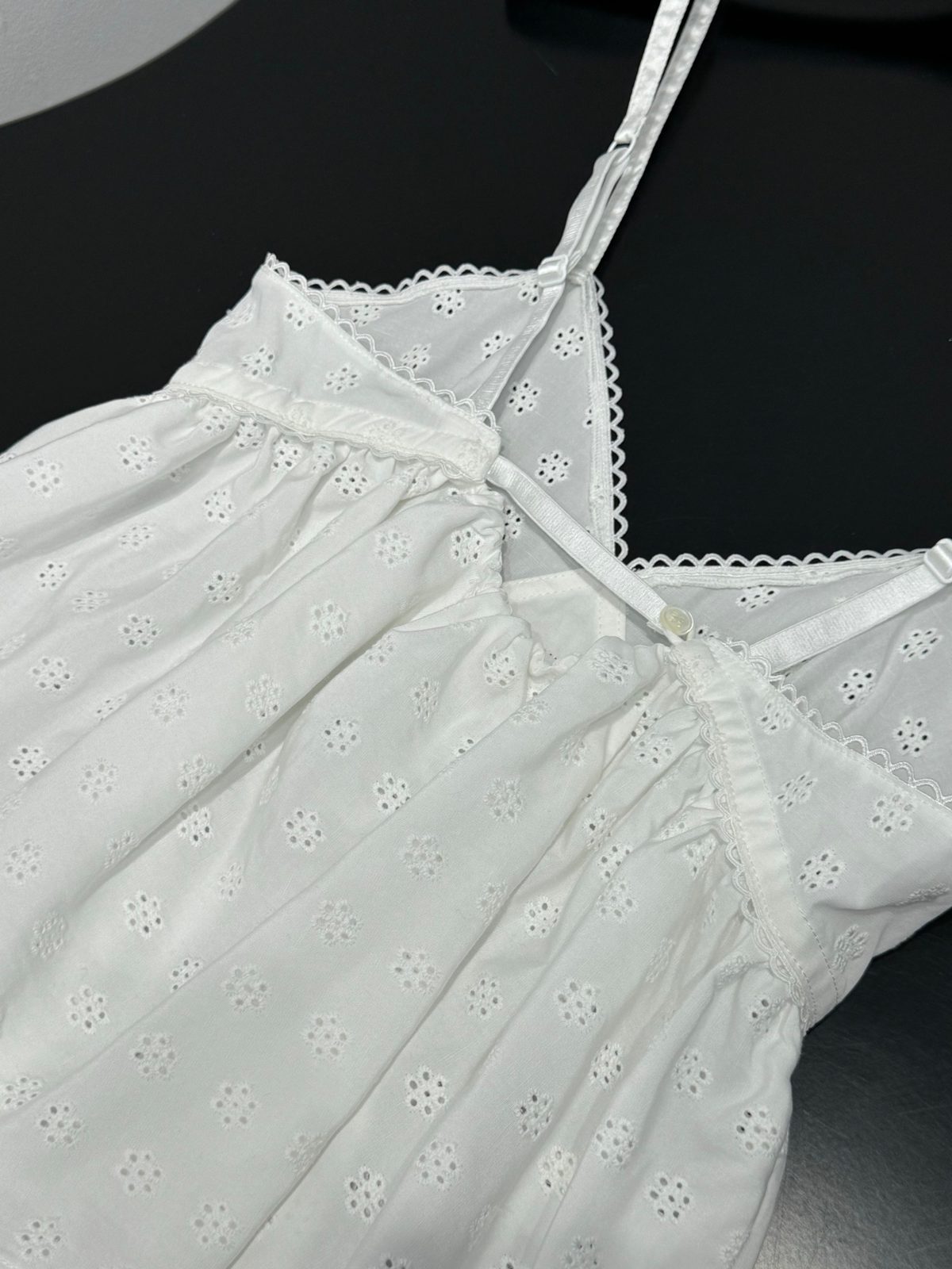 White Eyelet Embroidered Camisole Top