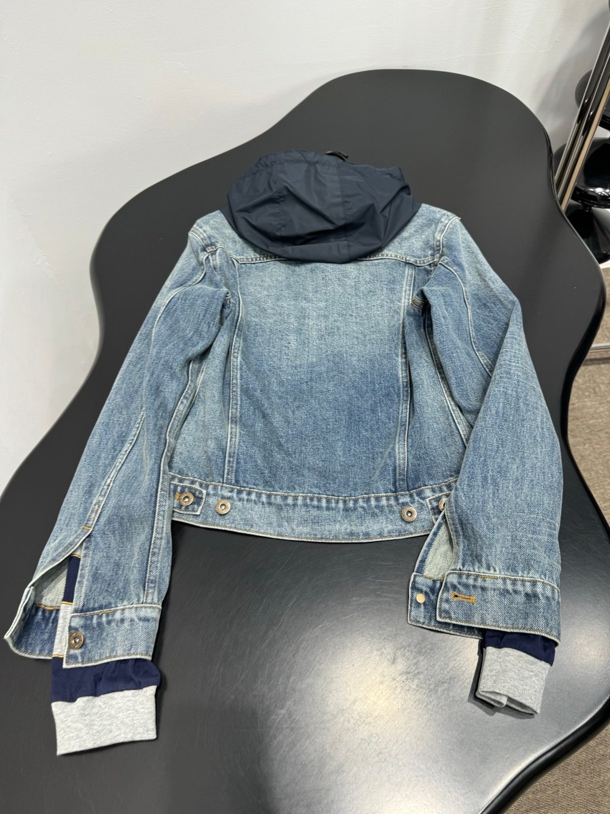 Denim Hooded Jacket with Removable Hood Liner