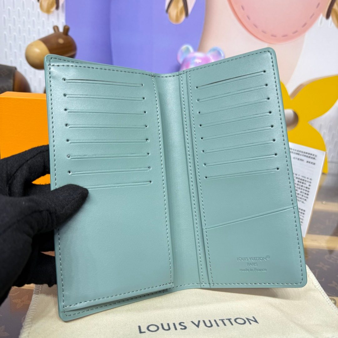 Louis Vuitton Leather Bifold Wallet Aqua