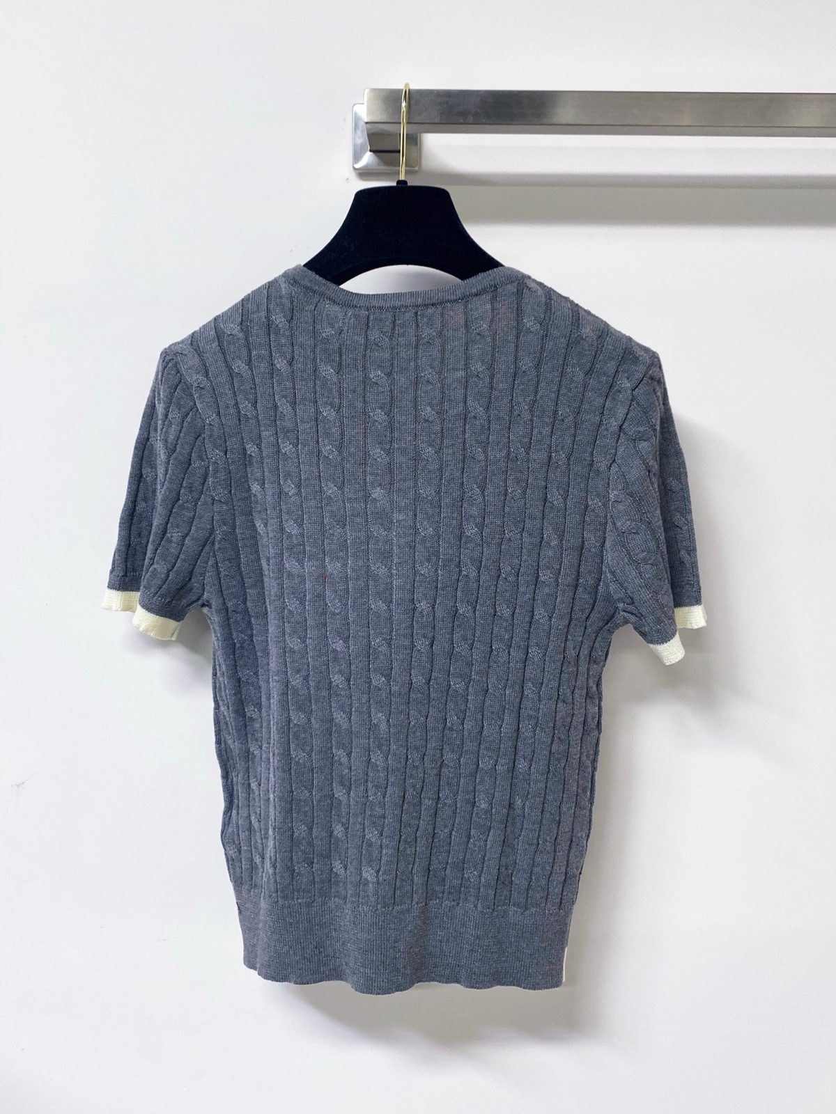 Miu Miu Ribbed Cotton Short-Sleeve Top