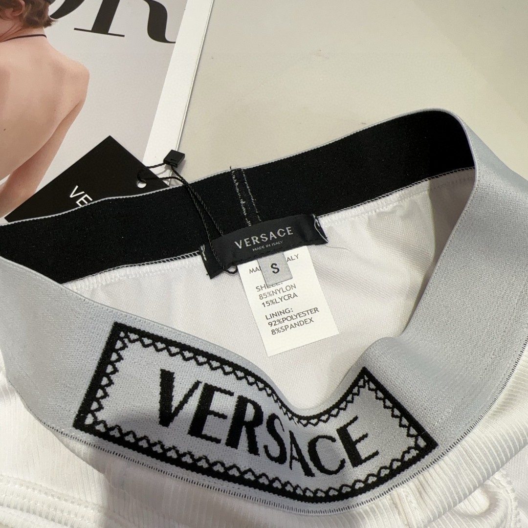 Versace Ribbed White Brief Underwear