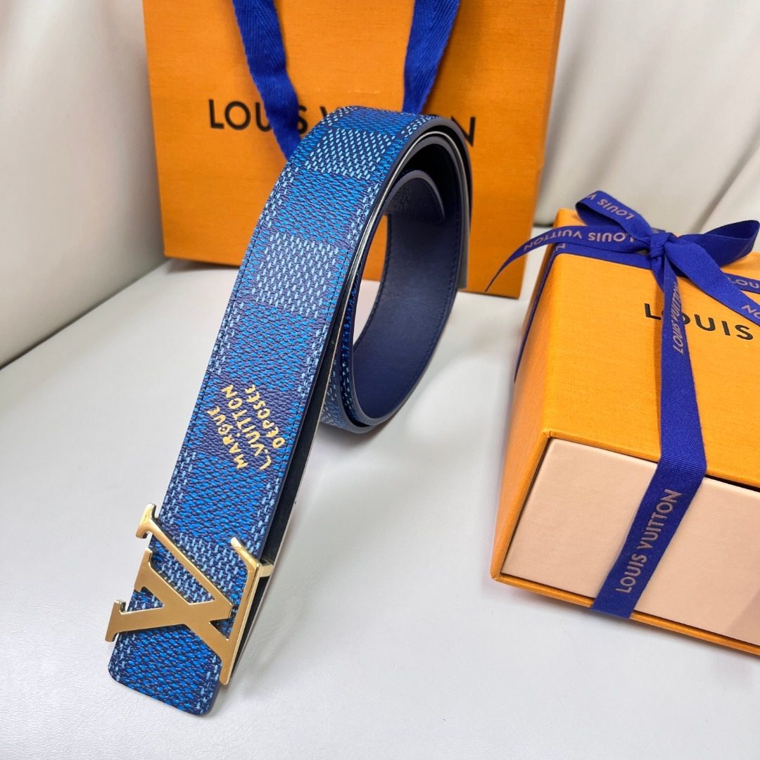 Louis Vuitton Damier Azur Belt with LV Buckle