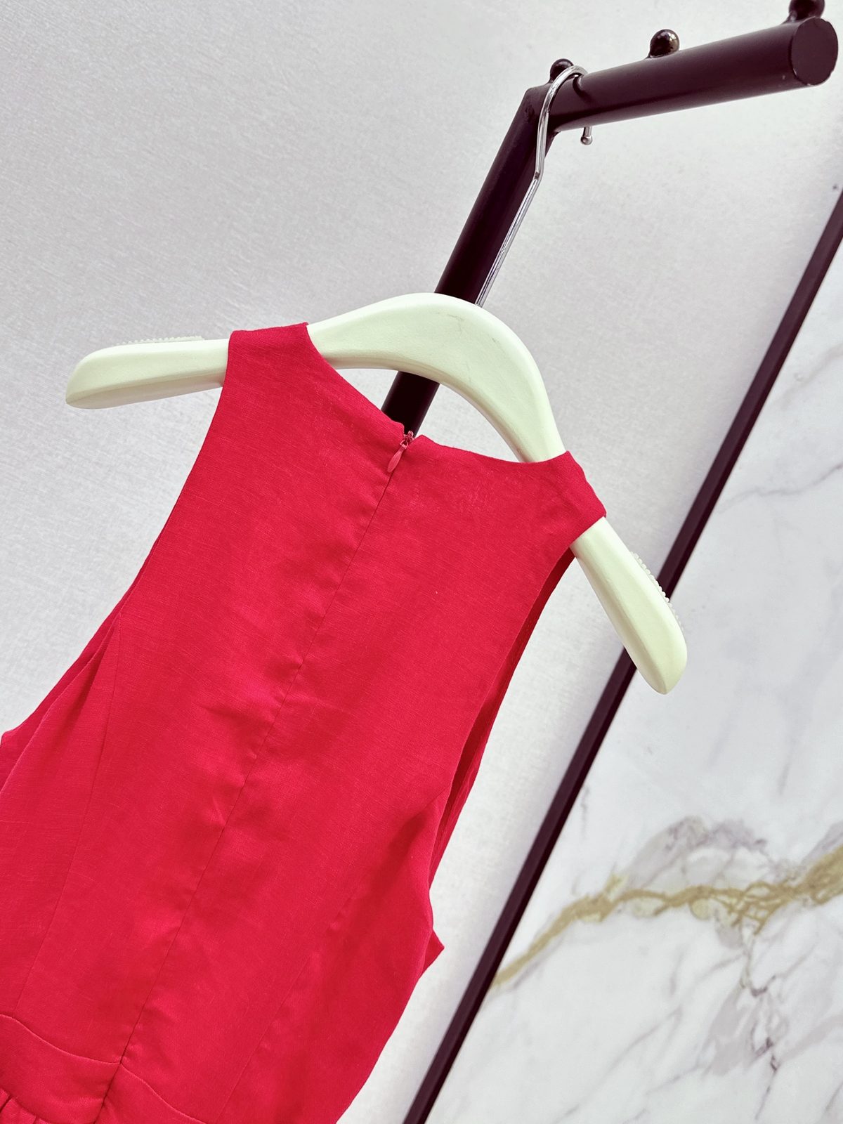 Red Sleeveless A-Line Evening Dress