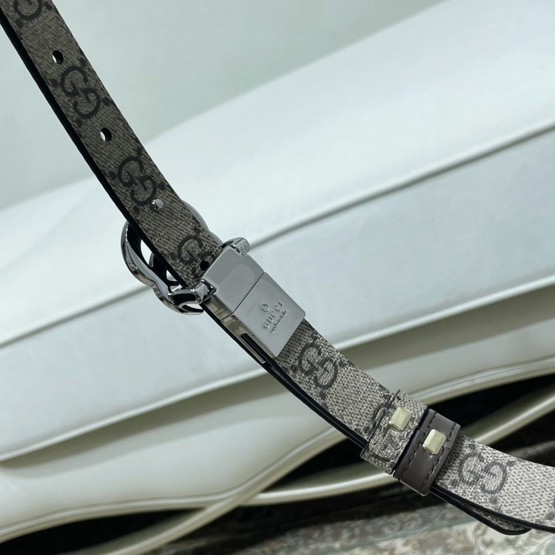 Gucci GG Monogram Leather Belt