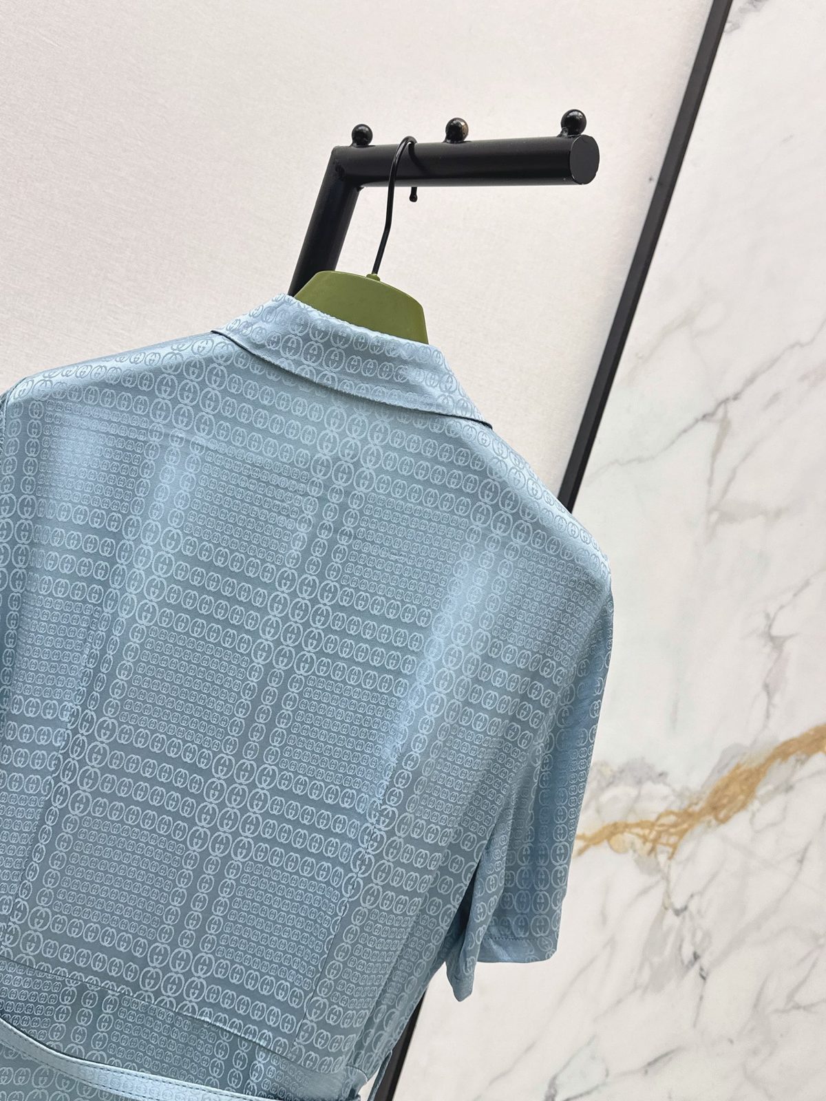 Luxury Men's Monogram Pattern Shirt Dress