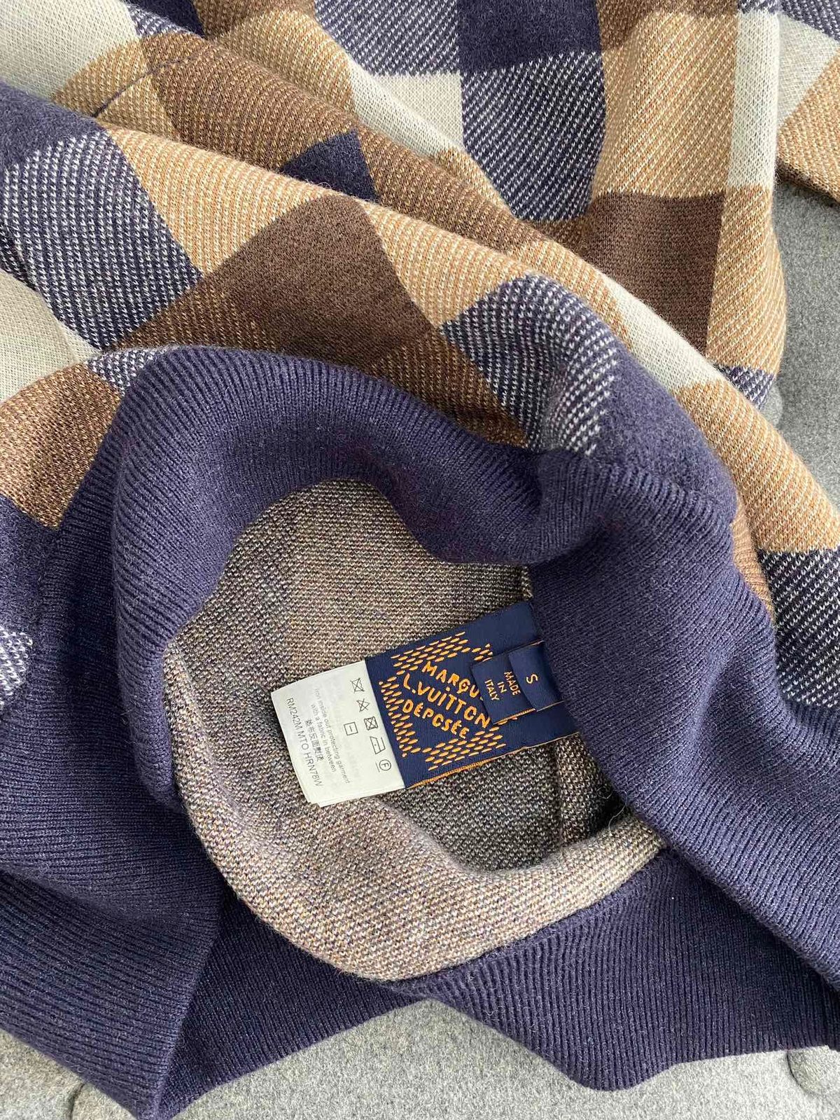 Loro Piana Cashmere Check Crewneck Sweater
