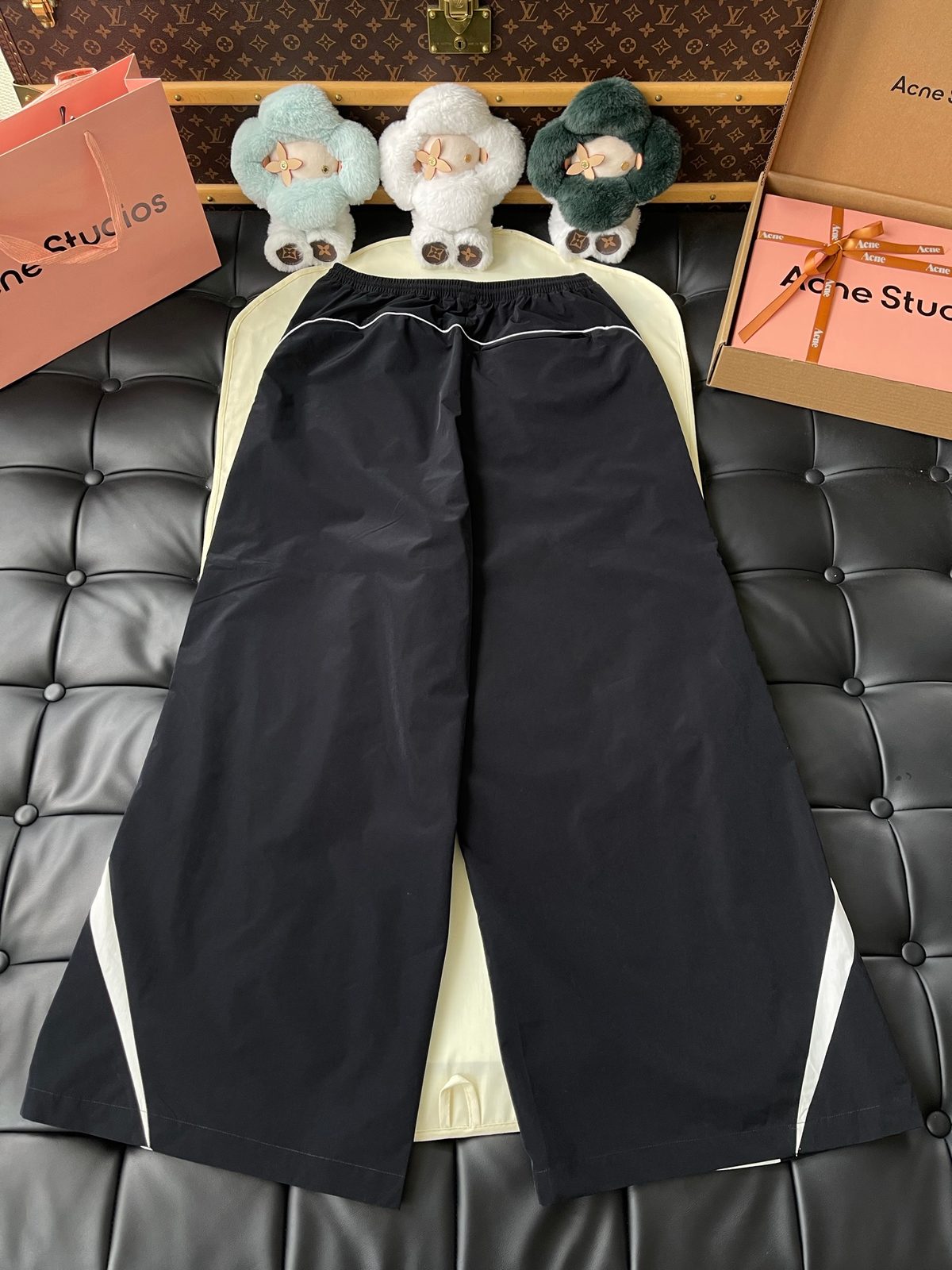 Acne Studios Black Track Pants White Stripe