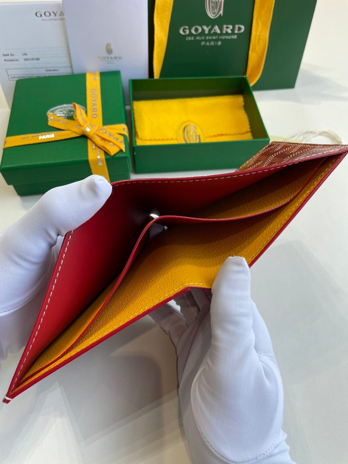 Goyard Paris Bifold Leather Wallet Red